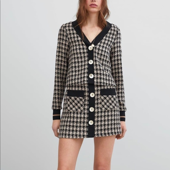 Other - New Zara tweed set size L (also M) skirt cardigan